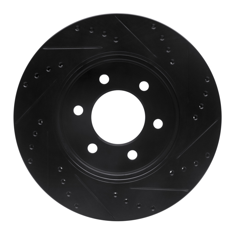Ford Expedition Brake Rotor (1) - Front Left - R1 Concepts - Drilled & Slotted - Black - `02-`06